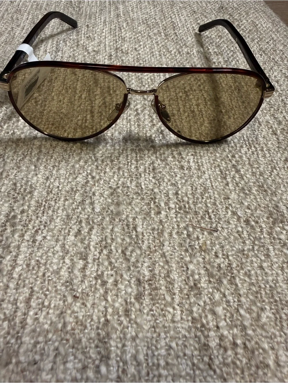 Prada Aviator Sunglasses - Brown Lenses with Red-Brown Frame